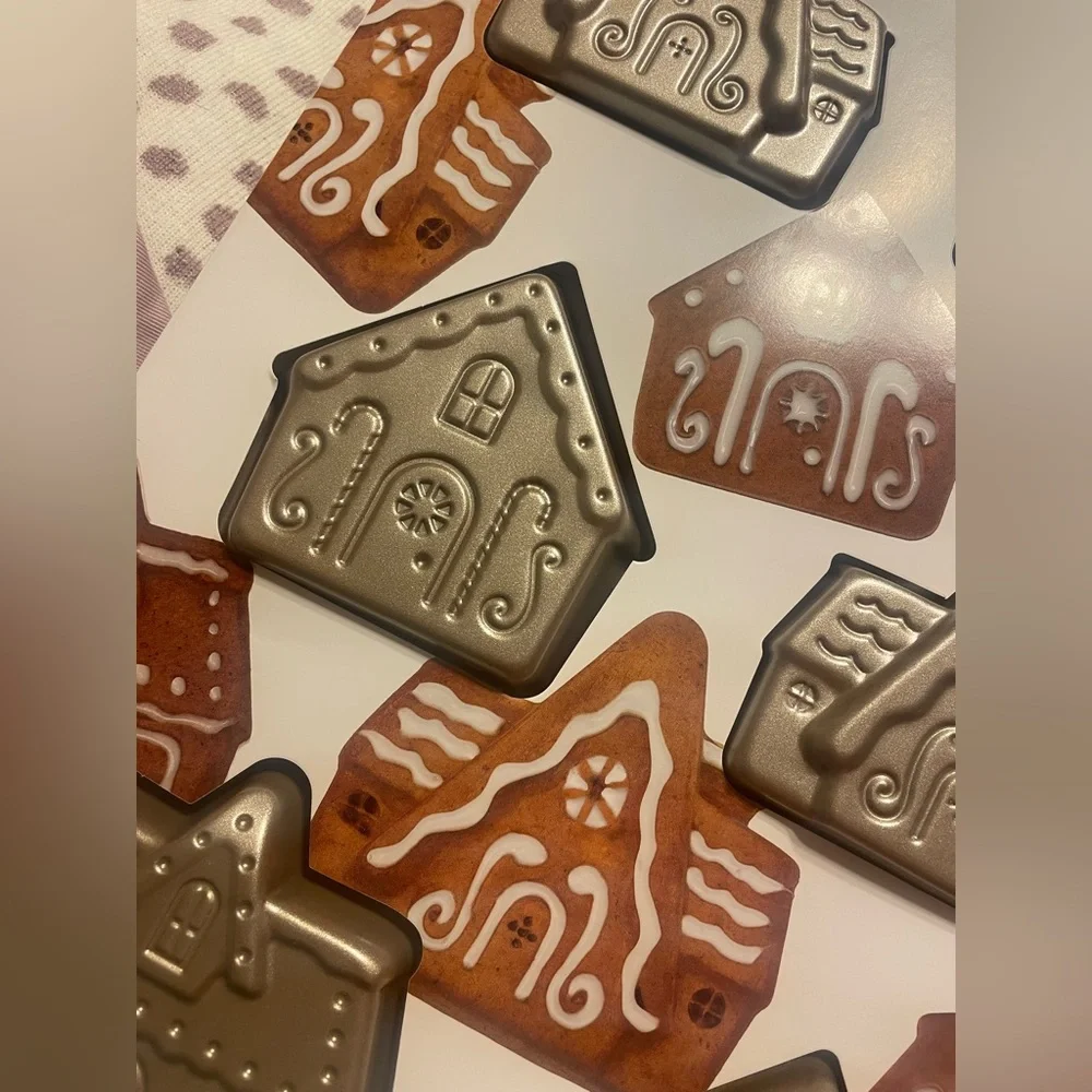 Celebrate It Gingerbread House Cookie Pan Metal Cookie Cutters Sheet